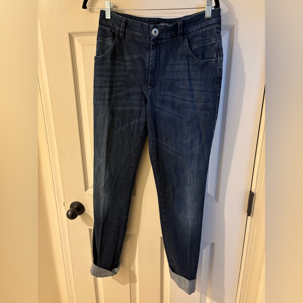 Escada Dark Indigo Ankle Jeans Euro 38 US 8